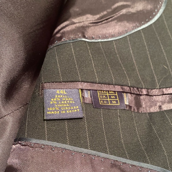 Brooks Brothers 346 Stretch Pinstripe Suit Men’s Size 44L Pants 40W 31L Wool - Picture 6 of 13